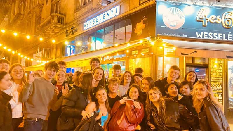 Budapest: Guided Bar Crawl with 1 Hour Open Bar and Shots - The First Stop: Welcome Shots and Getting to Know Your Group