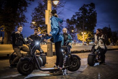 Budapest: Night Tour on MonsteRoller e-Scooter - Riding Budapest at night: the chopper-style scooter vibe