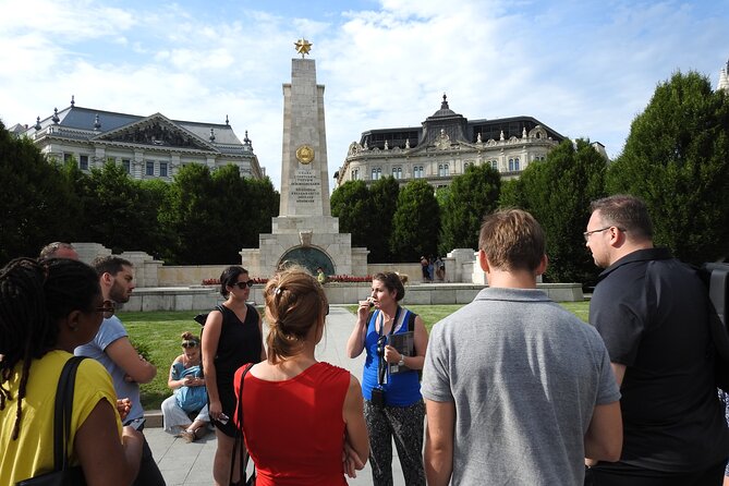 Lives of Hungarians Under Communist and Capitalist system - Szabadság tér: nuclear bunker exits, guarded buildings, and street art